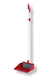 BRUSH AND DUSTPAN WITH HANDLE RED FS K